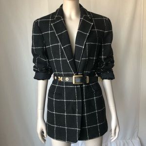 Vintage Ralph Lauren 100% wool plaid blazer